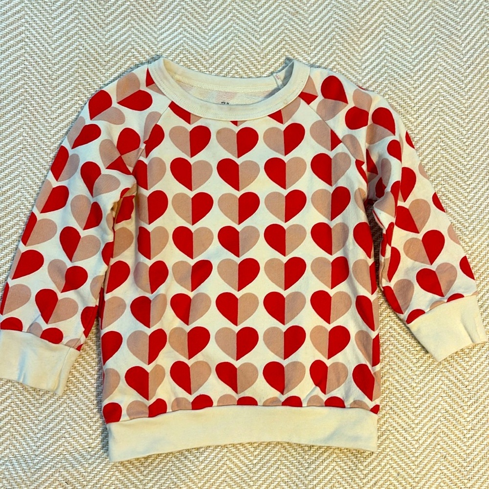 Winter Water Factory Organic Cotton Heart Sweatshirt Valentines